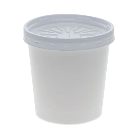 Pactiv Paper Round Food Container/Lid Combo, 16oz, 3.75"d x 3.88h", Wt, PK250 PK D16RBLD